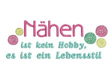 Stickdatei - Nähkram Spruch "Nähen ist ein Lebensstil"